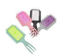 IMIKEYA Peine Desenredante Antiestático para Cabello Seco y Húmedo Cepillo de Masaje Transpirable de Plástico Set 4 Piezas Colores Variados Accesorio Portátil para Cuidado Capilar