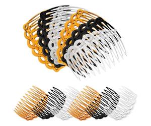 IMIKEYA Peinetas Laterales Retro 7,5 Cm 12 Piezas 3 Colores Peines de Plástico 11 Dientes Accesorios Cabello para Mujer y Niña para Peinados Clásicos y Recogidos