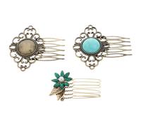 IMIKEYA Peinetas Vintage para Novia Incrustaciones de Cristal, Aleación Resistente, Diseño Retro y Elegante para Accesorios de Cabello en Bodas y Fiestas, Pack de 3 Unidades