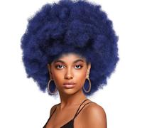 IMIKEYA Peluca Rizada Africana para Mujeres Negras de Material Sintético Suave y Elástico Resistente al Calor para Cosplay y Fiestas Temáticas