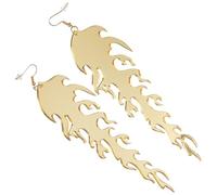 IMIKEYA Pendientes Colgantes de Llama Acrílico Transparentes, Ligeros y Largos, 1 Par Dorado para Mujer, Accesorios de Moda para Fiestas y Ocasiones Obsequios