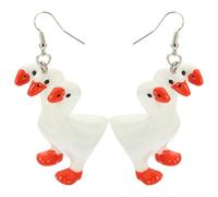 IMIKEYA Pendientes Colgantes para Mujer Tres Cabezas de Ganso Aretes de Resina Delicados y Modernos Ligeros y Seguros para Piel Sensible Joyería Estética Adecuado para Adolescentes y