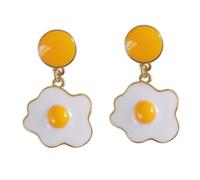 IMIKEYA Pendientes de Mujer con Diseño Creativo de Huevo Frito y Colgante Accesorios Adorables para Fiesta y Diario Joyería y Moderna para Chicas