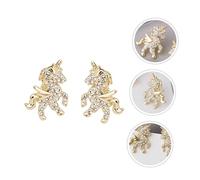 IMIKEYA Pendientes de Plata con Diseño de Unicornio y Circonitas Aretes Chic y Creativos para Mujeres Joyería Adorable para Festival y Uso Diario