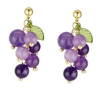IMIKEYA Pendientes De Uva Morados De Resina Para Mujer y Niñas Aretes Pequeños y Dulces Con Diseño De Fruta Joyería Ligera y Duradera Para Uso Diario y Fiestas