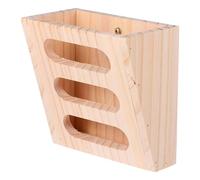 IMIKEYA Perchero de Pie para Conejos de Madera Cuadrado, Comedero Multifuncional para Jaula de Mascotas Beige, Adecuado para Forraje y Decoración