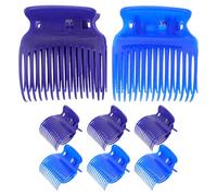 IMIKEYA Pinzas para Rulos Calientes 8 Unidades 4 Azules 4 Moradas Clips para Fijar Rizadores Eléctricos Tamaño Pequeño Material ABS Seguro para Cabello Corto y Medio Uso Peluquería