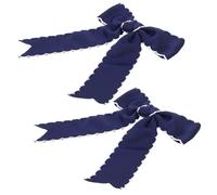 IMIKEYA Pinzas Pelo con Lazo Azul Marino 2 Piezas Grandes Cinta Acanalada para Niñas Accesorios Cabello Escolar y Fiestas