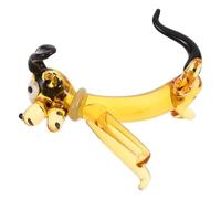 IMIKEYA Pisapapeles de Cristal Soplado a Mano Figura de Perro Cachorro Amarillo para Decoración y Exhibición en Espacios de Estudio y Hogar