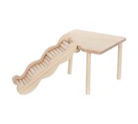 IMIKEYA Plataforma de Madera para Hámster con Escalera y Rampa, Área de Descanso para Mascotas Pequeñas, Fácil de Montar para Ratones y Hámsters en Sala de Estar