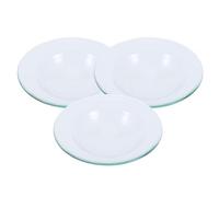 IMIKEYA Plato Calentador de Cera de Vidrio Redondo 10 Cm, Platillo para Aceites Esenciales y Lámparas Aromáticas, Repuesto Resistente al Calor para Quemador de Esencias, Pack de 3