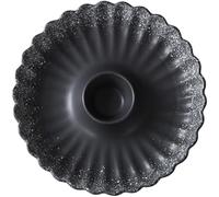 IMIKEYA Plato Redondo de Cerámica Negro para Servir Dumplings y Patatas, Estilo Japonés Simple y Creativo, Fácil de Limpiar, Adecuado para Hogar y Bares de Sushi