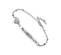 IMIKEYA Pulsera de Cadena Curva con Always My Sister Forever My Friend Acero Inoxidable Joyería Creativa para Especial y Decoración de Muñeca para Mujer