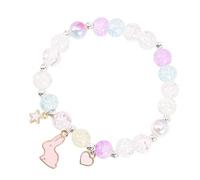IMIKEYA Pulsera de Cuentas con Charm de Conejo para Chicas y Mujeres Accesorio con Cristales Brillantes para Cumpleaños y Navidad