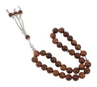 IMIKEYA Pulsera de Cuentas Islámicas de Madera Natural 33 Piezas Estilo Árabe Unisex Meditación y Oración Ramadán Tamaños Grandes para Fiestas