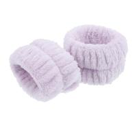 IMIKEYA Pulseras de Franela Púrpura para Lavado Facial y Spa, 2 Piezas, Diseño Redondo y Ligero Que Protege la Muñeca y Mantiene la Piel Limpia