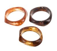 IMIKEYA Pulseras Geométricas de Resina Gruesa Brazaletes Irregulares en 3 Colores Café Degradado Ámbar Rojo Marrón Translúcido Café Leche Juego de 3 para Mujer Accesorio Bohemio