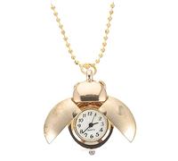 IMIKEYA Reloj De Bolsillo Creativo Escarabajo Diseño Retro Caja De Aleación De Zinc con Cadena Dorada Práctico y Decorativo para Hombre y Señora