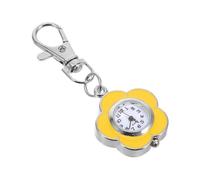 IMIKEYA Reloj de Bolsillo de Cuarzo Pequeño con Clip y Llavero | Forma de Girasol, Aleación y Vidrio, Diseño Portátil Luminoso, para Guardias y Exámenes