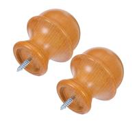 IMIKEYA Remates de Barra de Cortina de Madera Natural para Postes de 29 Mm, Diseño Cabeza de Hongo, Acabado Decorativo para Hogar, Sala y Dormitorio, Pack de 2 Piezas