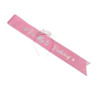 IMIKEYA Set de Decoración para Cumpleaños de Niña 5 Años con Diadema de Corona Rosa Banda Brillante y Cinturón Accesorios para Fiesta Infantil de Princesa Tocado para Celebración