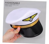 IMIKEYA Sombrero De Piloto De Aerolínea Gorra De Uniforme Ajustable Para Fiestas De Disfraces Cosplay De Halloween Accesorios De Piloto Para Hombre