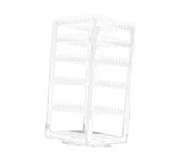 IMIKEYA Soporte Giratorio Para Pendientes Porta Joyas De Plástico Expositor De Pendientes Blanco Para Hogar Multifuncional Diseño Multicapa Práctico