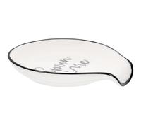 IMIKEYA Soporte para Cucharas de Cerámica Negro Borde Reposacucharas Reutilizable y Compacto para Encimera de Cocina Adecuado para Cucharas de Café y Sopera 1 Pieza