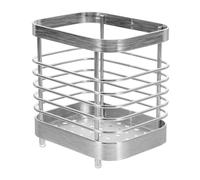 IMIKEYA Soporte para Utensilios de Cocina Inoxidable Diseño Ahorrador de Espacio con Escurridor Integrado Soporte de Palillos y Cubiertos para Montaje Pared Compacto y Estable para Cocina