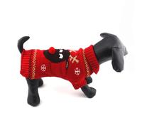 IMIKEYA Suéter para Perro Rojo Diseño de Reno sin Mangas ni Botones, Ropa Navideña para Mascotas en Invierno, Talla XL, Tejido de Fibras Acrílicas