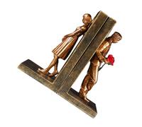 IMIKEYA Sujetalibros para Escritorio de Resina para Parejas Soporte Decorativo Dorado para Libros Pesados Accesorio Moderno para Oficina y Estantería Adecuado para Decoración de Hogar