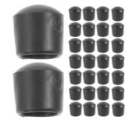 IMIKEYA Tapones de Plástico Redondos Negros para Varillas de Futbolín de 16 Mm, Protectores de Punta de PVC Instalación Rápida y Protección Mejorada, Paquete de 32 Unidades