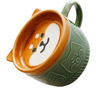 IMIKEYA Taza de Cerámica Verde Diseño de Dibujos Animados, Cómoda y Ergonómica, Adecuado para Café y Leche Desayuno