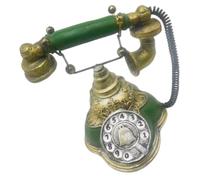 IMIKEYA Teléfono Retro De Resina Verde Vintage Modelo De Teléfono De Disco Decorativo Para Hogar Adorno Clásico Para Salón y Dormitorio Fijo Artesanal