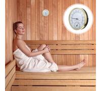 IMIKEYA Termómetro Higrómetro para Sauna Aguja Fácil de Leer, Medidor de Temperatura y Humedad en Abs Dorado, Accesorio Práctico para Ambiente Interior