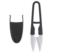 IMIKEYA Tijeras en Forma Mango de Cerámica y Funda de Plástico | Corte de Hilo, Punta Afilada, Diseño Ergonómico, para Bordado y Costura, Color Negro