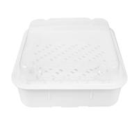 IMIKEYA Vaporera de Doble Capa de Plástico Pp Color Claro para Microondas Estuche Cuadrado para Cocinar al Vapor Verduras y Pescado, Fácil de Limpiar y Versátil para Adultos Mayores