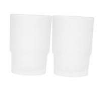 IMIKEYA Vasos Portacepillos de Dientes para Complementos de Baño Juego de 2 Resistentes de Vidrio Transparente Diseño Simple y Portátil para Baño y Hotel