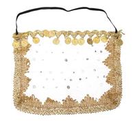 IMIKEYA Velo Facial para Danza del Vientre de Malla Rosa, Accesorio Cosplay Tribal para Disfraz de Bailarina, 1 Pieza Adecuado para Presentaciones y Espectáculos