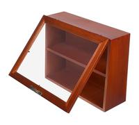 IMIKEYA Vitrina Pequeña de Madera Maciza Puerta Acrílica Abatible, Gabinete Organizador Vintage para Escritorio y Pared, Estante de Exhibición Multiusos para Colecciones y Figuras