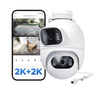 IMILAB EC6 Dual 2K+2K Cámara de Seguridad Exterior con Cable, Rotación 360°, Visión Nocturna en Color, Detección de Movimiento, Foco y Sirena, Audio Bidireccional, Grabación Continua 24/7