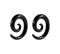 IMINI 2 dilatadores en espiral para orejas de caracol - Acero inoxidable chapado en oro/negro expansor para orejas estiradas, piercing corporal joyería para mujeres y hombres, 00g(10mm), Acero