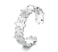 IMINI Anillo de plata de ley 925 con diseño de rompecabezas de moda, ajustable, minimalista, anillo de dedo del pie, anillos de promesa de eternidad, anillo de compromiso, joyería, regalos de mejor