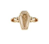 IMINI Anillo gótico de rosa ataúd para mujeres y hombres, joyería punk ajustable, anillo de resina de vampiro, regalo alternativo unisex ligero para Halloween y cosplay, Adjustable (L 1/2 to S), Metal