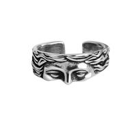 IMINI Anillo vintage de media cara de Venus para mujeres, niñas y hombres, ajustable, ajustable, abierto, para nudillos, dedo pulgar, joyería única, regalo de cumpleaños, día de San Valentín, Metal,