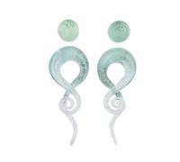 IMINI Pyrex - Juego de dilatadores en espiral de cristal que brillan en la oscuridad para piercing corporal, hipoalergénicos, dilatadores de 5 a 14 mm, para mujeres y hombres, 9/16"(14mm), Vidrio, No