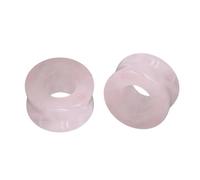 IMINI Tapones para los oídos de cuarzo rosa natural, túneles extensores de doble abocino para mujer, hombre, joya corporal, unisex, elegante Piercing para estirar, regalo a la moda, festival, 0G (8mm