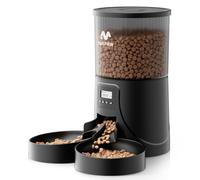 IMIPAW Comedero Gato Automatico - Dispensador Comida con Dos Cuencos, Temporizador Programable para Gatos y Perros con Bolsa Desecante, 1-6 Comidas al Día, 1-20 Porciones por Comida- 4L
