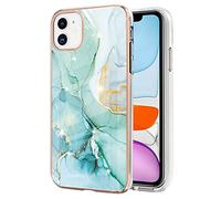IMIRST Basic Case Compatiable with iPhone 11 IMD Soft TPU Silicone Bumper Matte Marble Scratch-Resistant Slim Protective Phone Case Back Cover for Apple iPhone 11，YBI Green