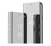IMIRST Flip Case for Samsung Galaxy S22 Ultra 5G - Mirror Design Clear View Bookstyle Protect Shell with Kickstand Cover for Samsung Galaxy S22 Ultra 5G. Flip Mirror: Silver